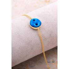 Sümer Telkari Süryani Nazar Boncuğu Altın Kaplama Gümüş Bileklik 4295