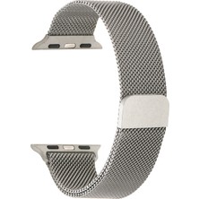 Case 4U Apple Watch Seri 1/2/3/4/5/6/7/8/SE/Ultra 38mm 40mm 41mm 42mm 44mm 45mm 49mm Kordon Kayış Metal Hasır Milano Loop KRD-01 New Gray