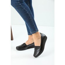 Kaof Shoes Kadın Siyah Anne Babet Ayakkabı Anne Ayakkabısı Kadın Günlük Ayakkabı Kadın Klasik Ayakkabı Anne Ayakkabı Ayzen