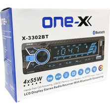 One-X X-3302BT 4X55W Usb, Sd, Mp3, Aux, Bluetooth LCD Ekran Stereo Oto Teyp