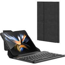 Samsung Galaxy Z Fold 4 Uyumlu Klavyeli Kılıf Bluetooth Keyboard Set Standlı Kalem Bölmeli