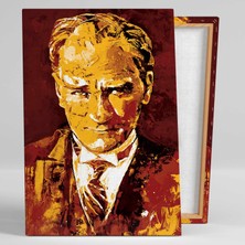 SML Tablo Mustafa Kemal Atatürk Sarı Kırmızı Galatasaray Kanvas Tablo