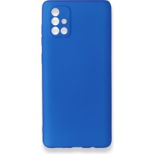 Samsung Galaxy A71 Kılıf Premium Rubber Silikon - Mavi