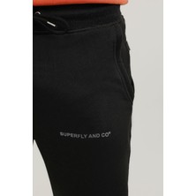 Superfly Men Sweat Pant. Siyah Erkek Eşofman Altı