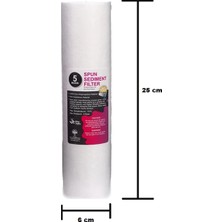Waternil Su Arıtma Cihazı Filtresi 5 Mikron 10"inç Sediment Spun Filtre 5 Adet