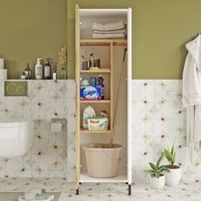 L'occi Concept Harvey Çok Amaçlı Dolap Vileda Banyo Dolabı Keçe-Beyaz Hr1-Wk