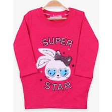 Breeze Kız Çocuk Tunik Tavşan Nakışlı 1.5-5 Yaş, Fuşya