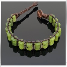Seven Art Jewelry Yeşim Taşı( Jade- Nefrit) ve Hematit Taşı Bileklik / Doğal Taş Bileklik / El Yapımı Bileklik