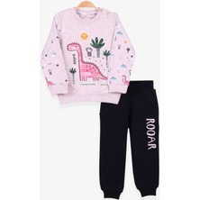 Breeze Erkek Bebek Eşofman Takımı Dinozor Desenli 6 Ay-2 Yaş, Bej Melanj