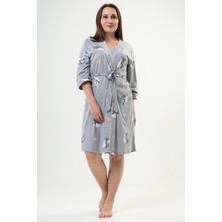 Vienetta Pamuklu Kadın Büyük Beden 3/4kol Sabahlık
