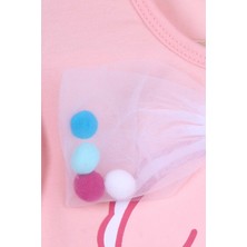 Breeze Kız Çocuk Kapri Tayt Takım Fiyonklu Ponponlu 1-4 Yaş, Somon