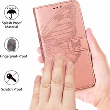 Eabhulie iPhone Xs Max Için Kelebek Pu Deri Çevirmeli Cüzdan Stand Telefon Kılıfı - Rose Gold (Yurt Dışından)