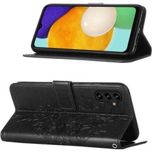 Eabhulie Galaxy A13 5g Için Kelebek Pu Deri Çevirmeli Cüzdan Stand Telefon Kılıfı - Siyah (Yurt Dışından)