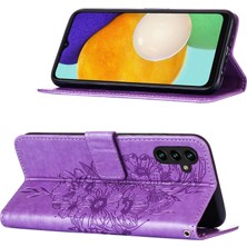 Eabhulie Galaxy A13 5g Için Kelebek Pu Deri Çevirmeli Cüzdan Stand Telefon Kılıfı - Açık Mor (Yurt Dışından)