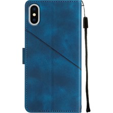 Eabhulie iPhone x / iPhone Xs Için Deri Cüzdan Flip Stand Telefon Kılıfı - Mavi (Yurt Dışından)