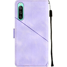 Eabhulie Xperia 10 Iv Için Deri Cüzdan Flip Stand Telefon Kılıfı - Mor (Yurt Dışından)