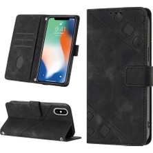 Eabhulie iPhone x / iPhone Xs Için Deri Cüzdan Flip Stand Telefon Kılıfı - Siyah (Yurt Dışından)