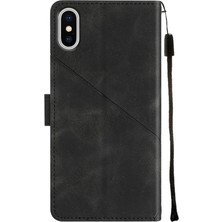 Eabhulie iPhone x / iPhone Xs Için Deri Cüzdan Flip Stand Telefon Kılıfı - Siyah (Yurt Dışından)