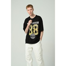 Don Q Shot Erkek Motif Baskılı Oversize Kısa Kollu T-Shirt