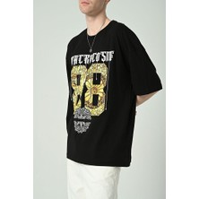 Don Q Shot Erkek Motif Baskılı Oversize Kısa Kollu T-Shirt