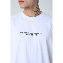 Don Q Shot Erkek Harf Kabartma Bsakılı Kısa Kollu Oversize Basic T-Shirt