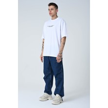 Don Q Shot Erkek Harf Kabartma Bsakılı Kısa Kollu Oversize Basic T-Shirt