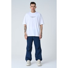 Don Q Shot Erkek Harf Kabartma Bsakılı Kısa Kollu Oversize Basic T-Shirt