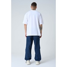 Don Q Shot Erkek Harf Kabartma Bsakılı Kısa Kollu Oversize Basic T-Shirt