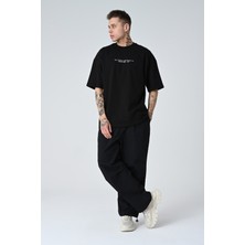Don Q Shot Erkek Harf Kabartma Bsakılı Kısa Kollu Oversize Basic T-Shirt