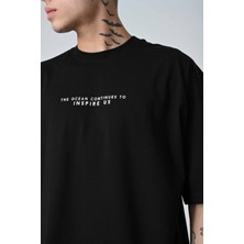 Don Q Shot Erkek Harf Kabartma Bsakılı Kısa Kollu Oversize Basic T-Shirt