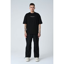 Don Q Shot Erkek Harf Kabartma Bsakılı Kısa Kollu Oversize Basic T-Shirt
