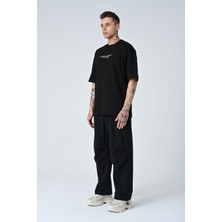 Don Q Shot Erkek Harf Kabartma Bsakılı Kısa Kollu Oversize Basic T-Shirt