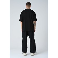 Don Q Shot Erkek Yazı Kabartma Baskılı Kısa Kollu Oversize Basic T-Shirt