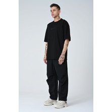 Don Q Shot Erkek Yazı Kabartma Baskılı Kısa Kollu Oversize Basic T-Shirt
