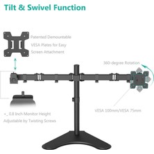 Ergoflex EF42 Steel Design 2-8 kg Çift Kol Asansörlü 13"-27" Desktop Monitör Standı