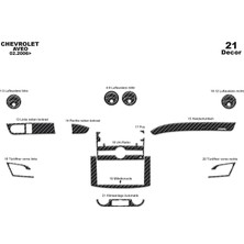 meriç cockpit design Meriç® Chevrolet Aveo Ön Torpido Kaplama Maun 21 Parça 2006-2011