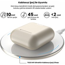 Tozo T6S Ip-X8 Su Geçirmez Kablosuz Şarj Özellikli Dokunmatik Kontrol Kulakiçi Kablosuz 5.3 Bluetooth Kulaklık( Tozo Türkiye Garantili )