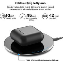 Tozo T6S Ip-X8 Su Geçirmez Kablosuz Şarj Özellikli Dokunmatik Kontrol Kulakiçi Kablosuz 5.3 Bluetooth Kulaklık( Tozo Türkiye Garantili )