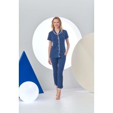 Pjs 24203 Kadın Puanlı Düğmeli Pijama Takım