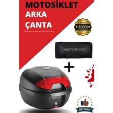 Motobros Motosiklet Propilen Ultra Dayanıklı Premium Model Arka Çanta + Sırt Dayama Yastığı Kolay Montaj 32LT
