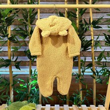 Renkli Puset Peluş Polar Bebek Tulum Wellsoft Ayı Kahverengi