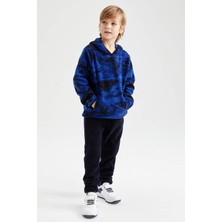 DeFacto Erkek Çocuk Kapüşonlu Desenli Fleto Cepli Polar Sweatshirt Y1662A622WN