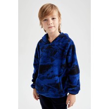 DeFacto Erkek Çocuk Kapüşonlu Desenli Fleto Cepli Polar Sweatshirt Y1662A622WN