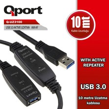 Qport Q-UZ3100 USB 3.0 10 Metre Aktif Uzatma Kablosu Repeaterlı