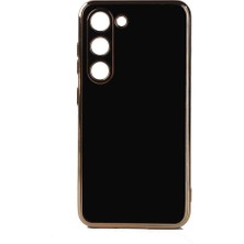 Musal Galaxy S23 Kılıf Kamera Korumalı Altın Kenar Tasarım Silikon