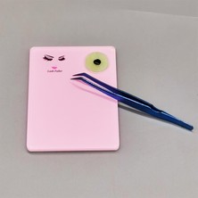 Vanmbo Pembe Akrilik Kirpik Uzatma Palet Tutucu Organizatör Ped + Yeşim Taş (Yurt Dışından)