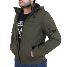 Venom Jaws Soft Shell Kapşonlu Korumalı Motorcu Montu - Haki Yeşil SYM0089
