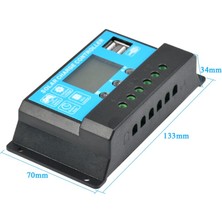 Schulzz 30A Dijital Güneş Paneli Solar Akü Şarj Kontrol Cihazı 12V 24V