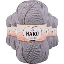 Nako 5 Adet Süper Inci El Örgü Ipi 100 gr Gri 11538
