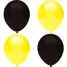 Hknys Siyah -Sarı Pastel Lateks Balon Helyum Uyumlu-25 Adet